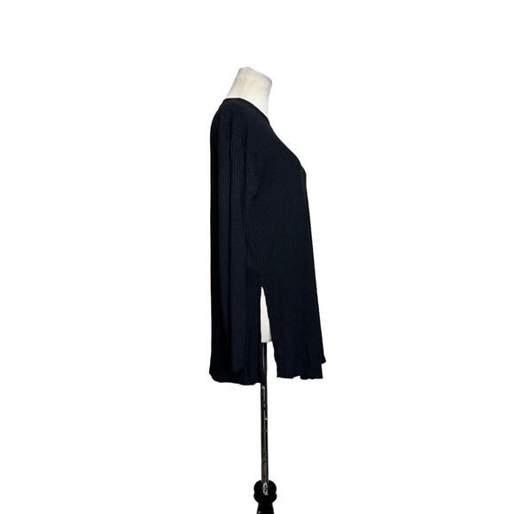 Asos black crew neck long sleeves side slits sweater size 4 - Picture 8 of 9